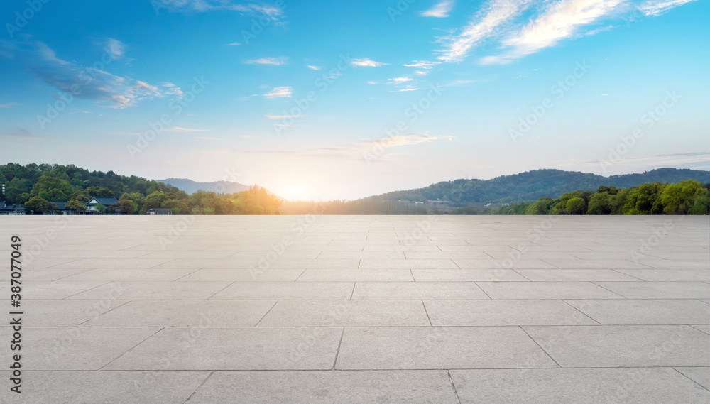 Road ground and outdoor natural landscape