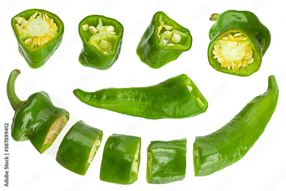 Green chili pepper part collection