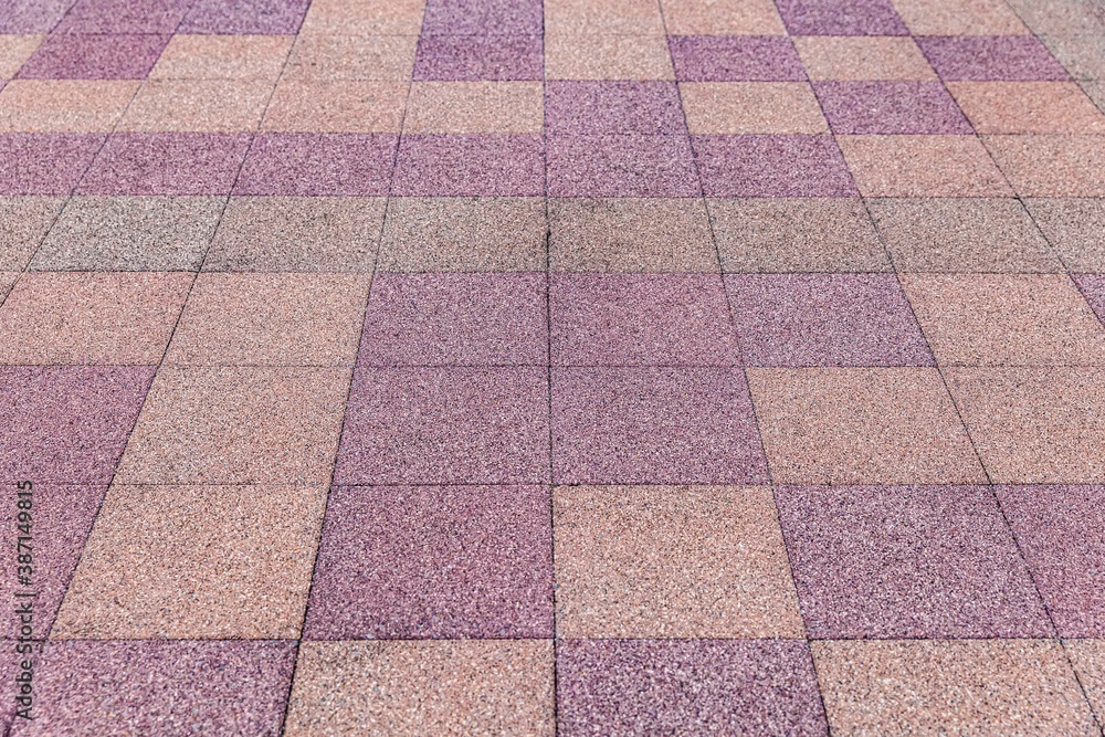 Vintage red and yellow cobblestone pavement pattern and background