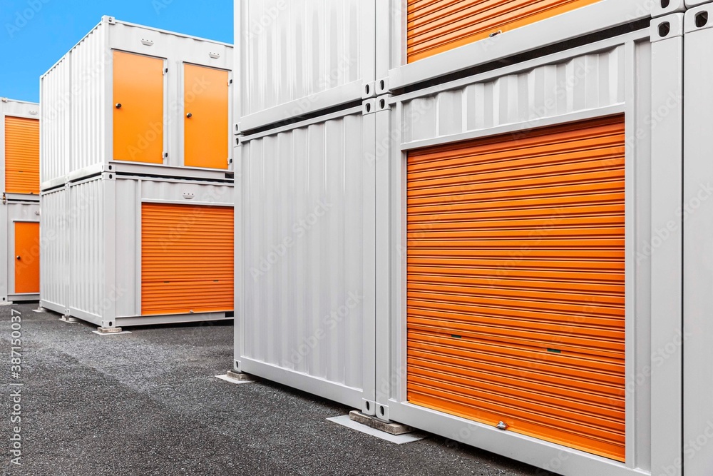 Outside atmosphere of a small rental storage room