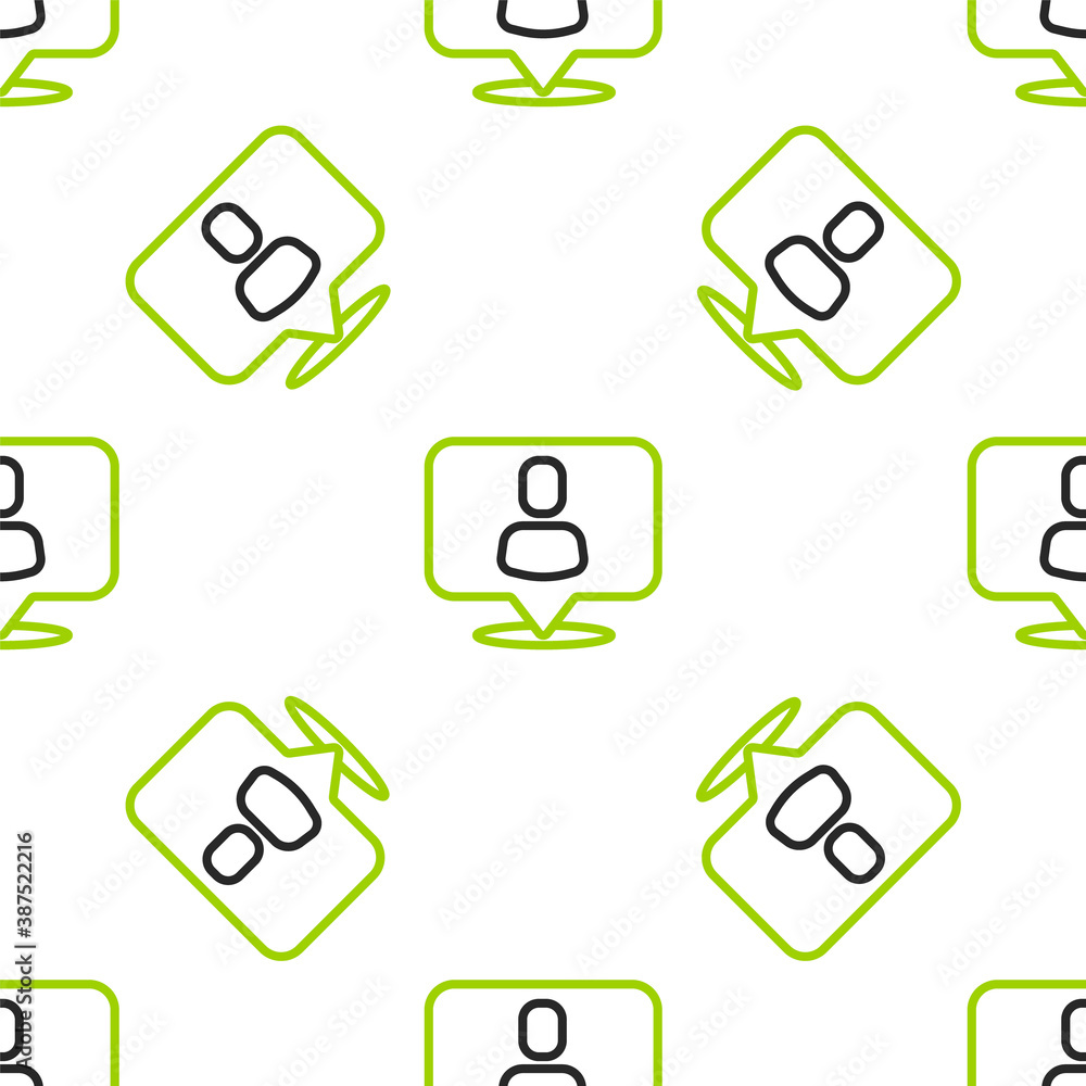 Line Head hunting icon isolated seamless pattern on white background. Business target or Employment 