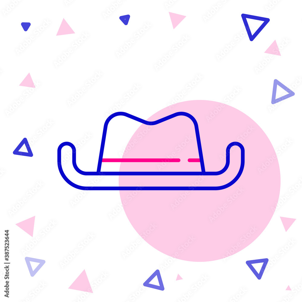 Line Western cowboy hat icon isolated on white background. Colorful outline concept. Vector.