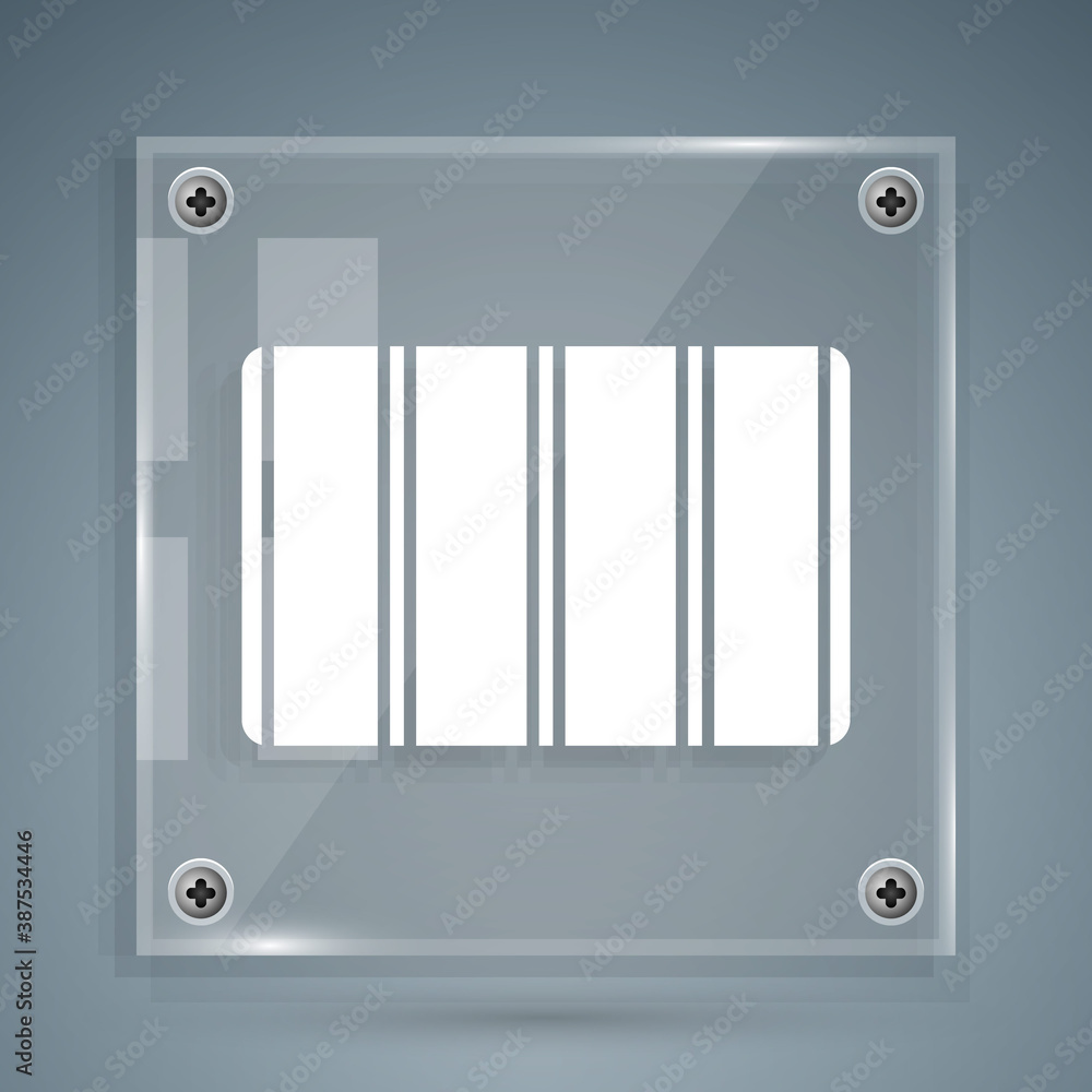 White Color palette guide icon isolated on grey background. Modular grid. Square glass panels. Vecto