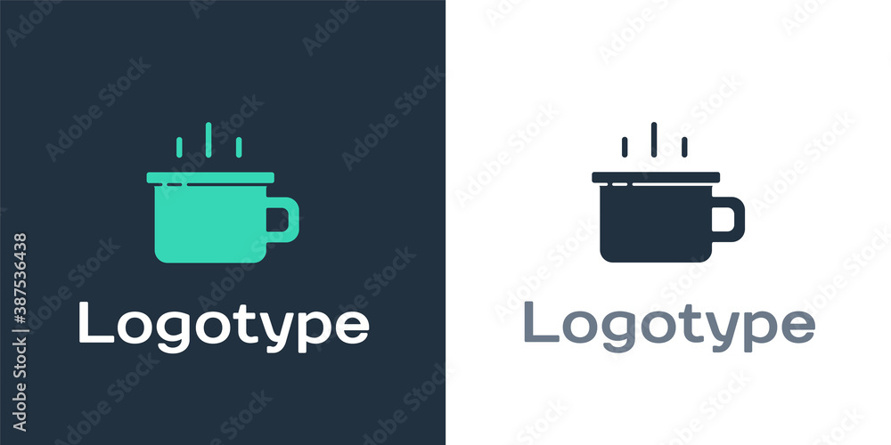 Logotype Coffee cup icon isolated on white background. Tea cup. Hot drink coffee. Logo design templa