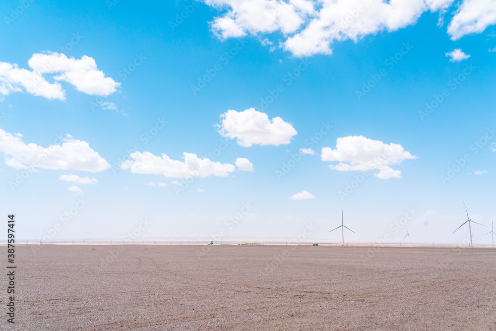 road in the desert to the sky