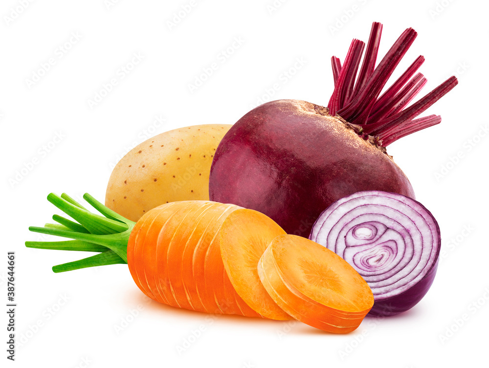 Vegetable isolated on white background with clipping path