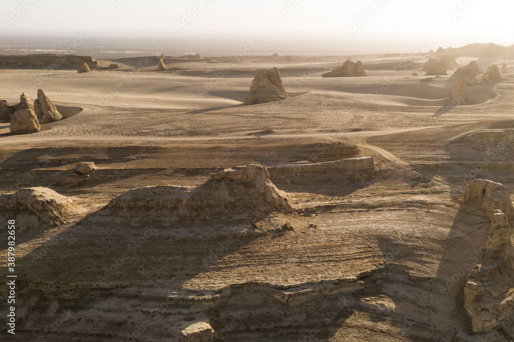 Hills and erosion terrain, natural background.