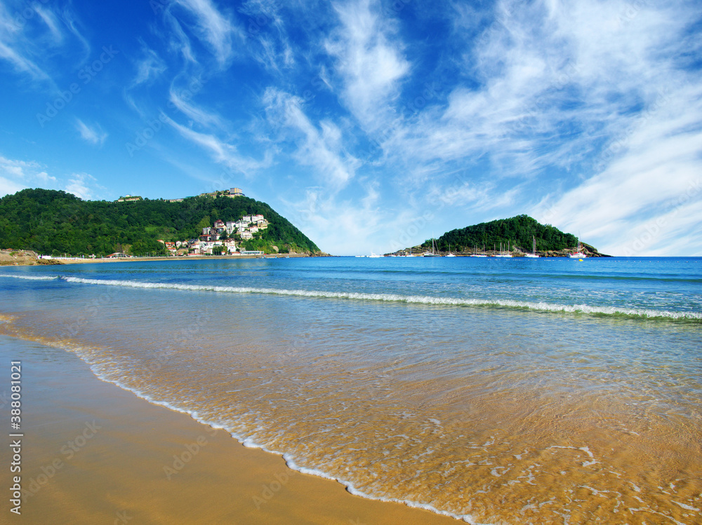 Sand beach and ocean