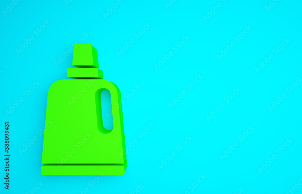 Green Plastic bottle for laundry detergent, bleach, dishwashing liquid or another cleaning agent ico