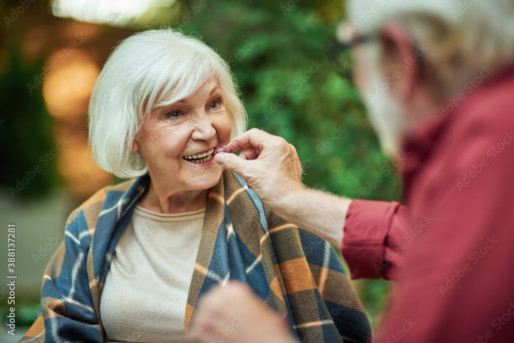 Happy senior spouses on a romantic date