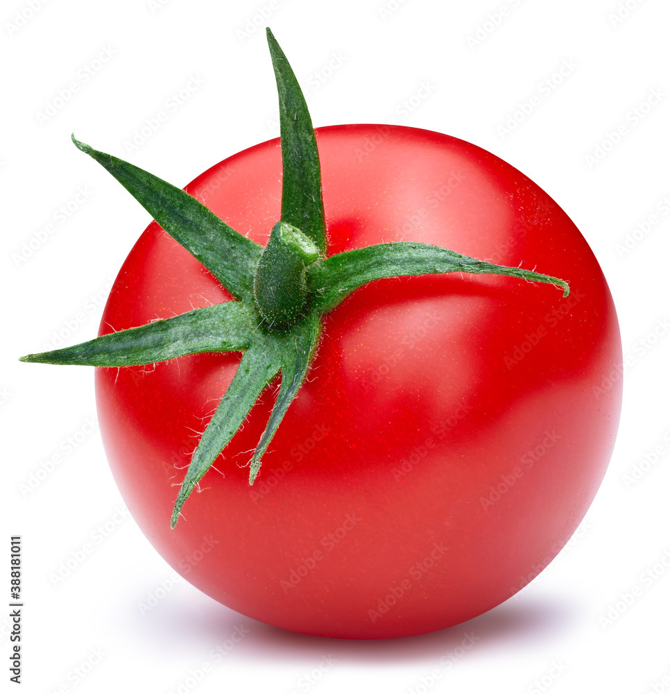 Organic tomato isolated on white background