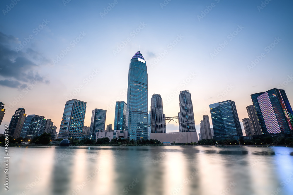 Modern office building in the CBD of Shaoxing, China