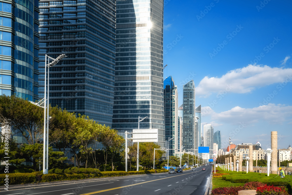 High rise building landscape of Qingdao City Street