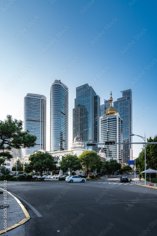 High rise building landscape of Qingdao City Street