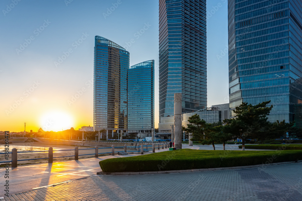 High rise building landscape of Qingdao City Street