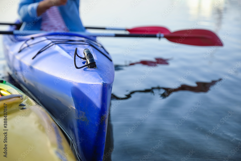 Boats for kayaking in river