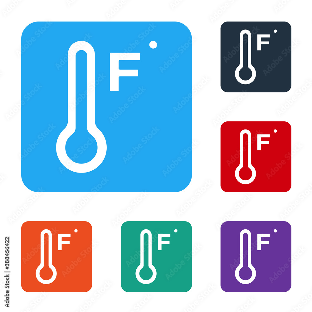 White Meteorology thermometer measuring heat and cold icon isolated on white background. Temperature