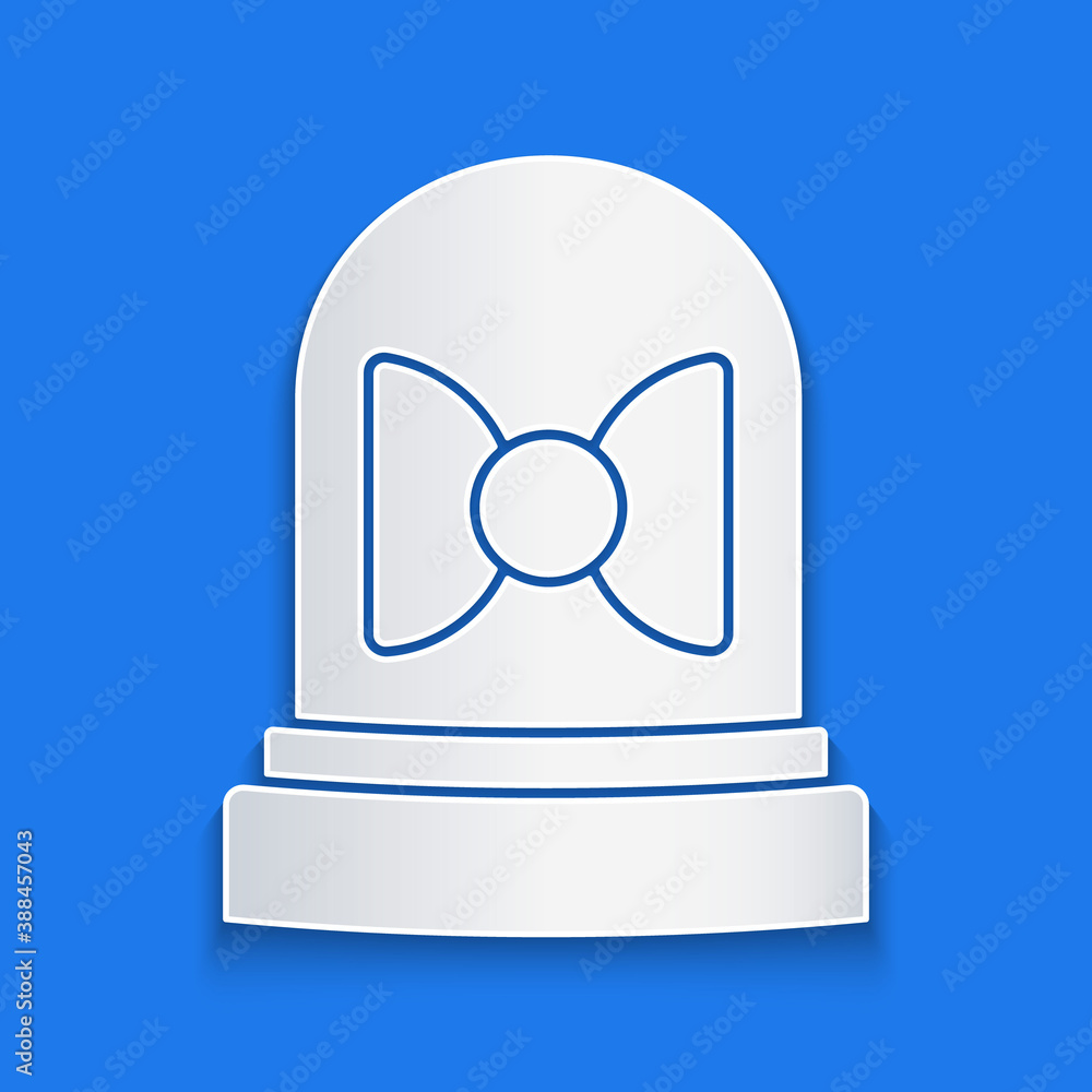 Paper cut Motion sensor icon isolated on blue background. Paper art style. Vector.