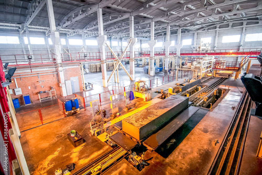 Production of aerated concrete blocks at factory processing step