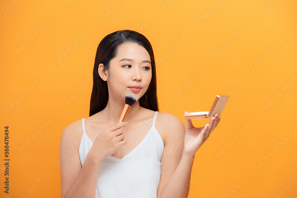 young attractive asian woman beauty image,brush