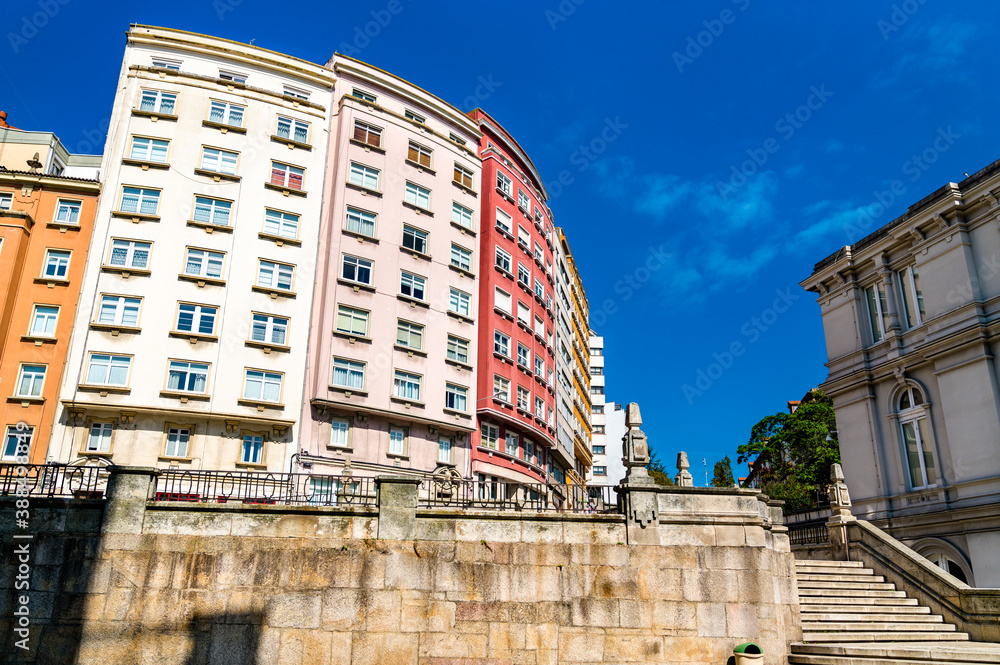 Traditional architecture in A Coruna - Galicia, Spain