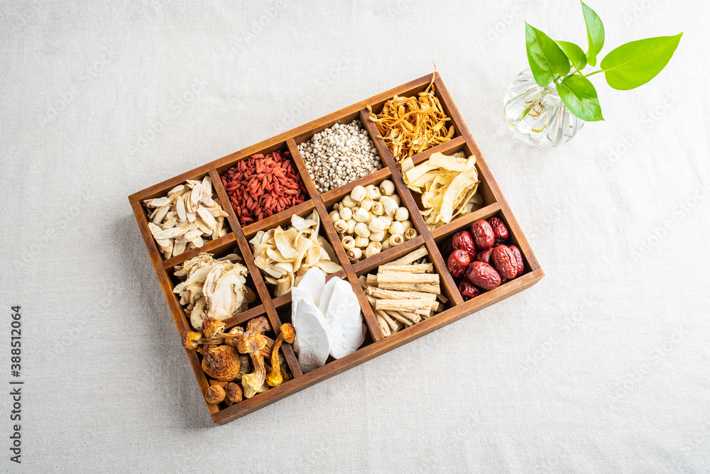 Chinese traditional nourishing soup ingredients