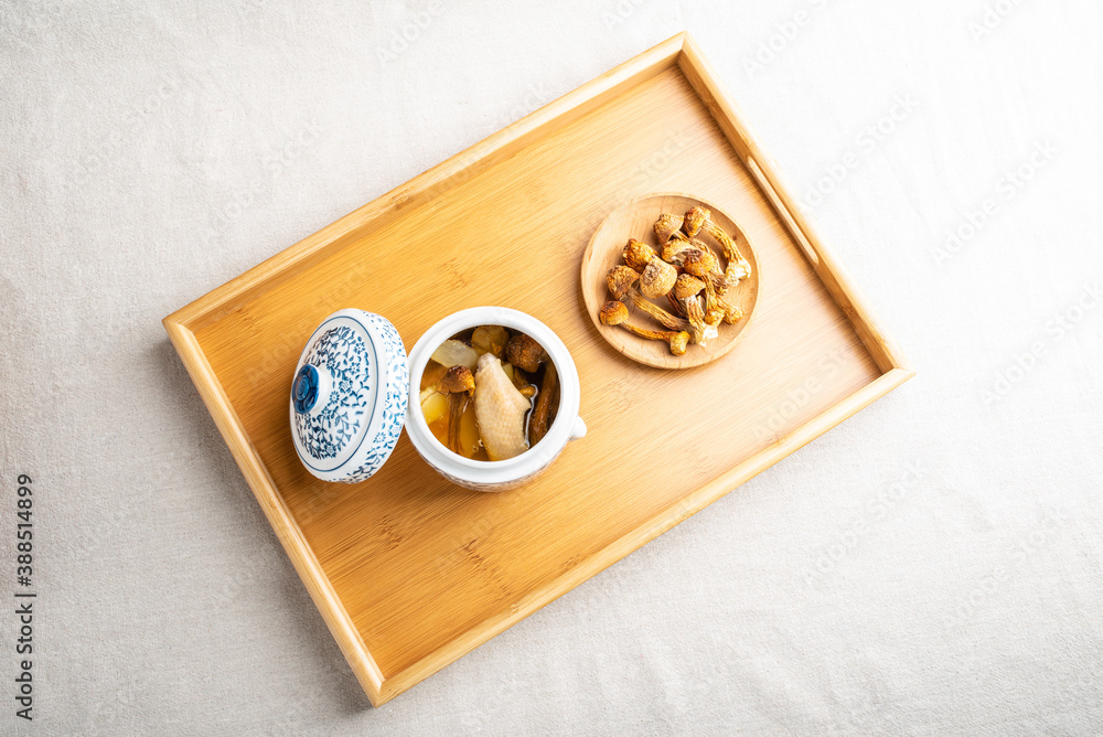 Traditional Chinese Nourishing Soup Matsutake Stewed Chicken Soup