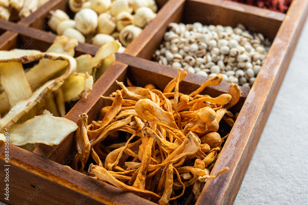 Chinese traditional nourishing soup ingredients