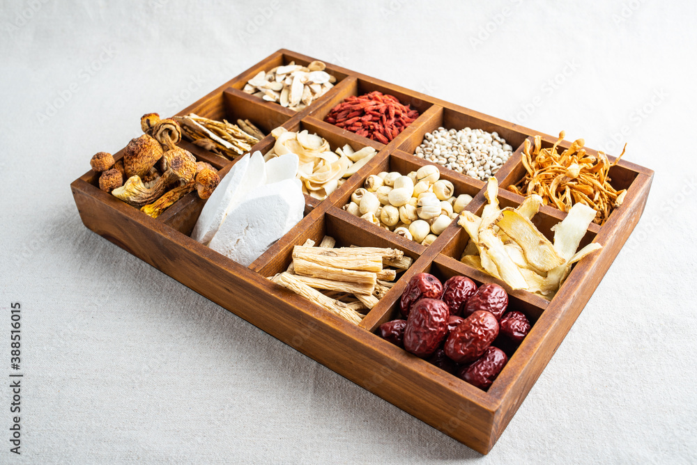 Chinese traditional nourishing soup ingredients