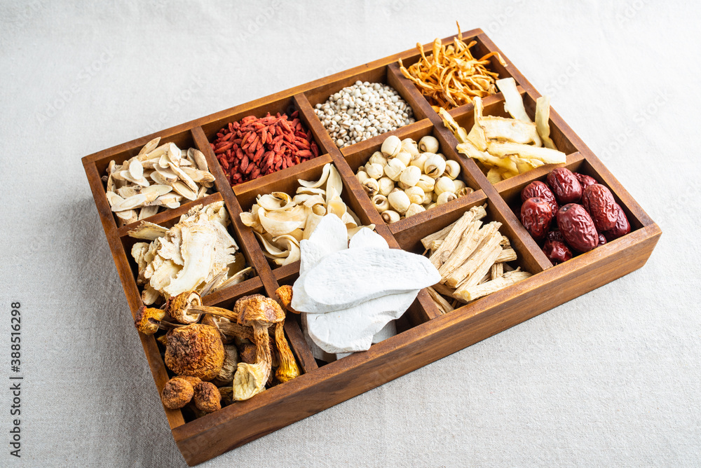 Chinese traditional nourishing soup ingredients