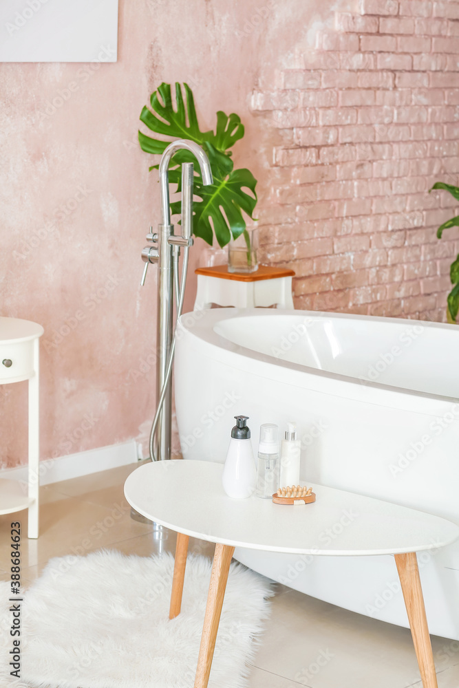 Interior of stylish clean bathroom