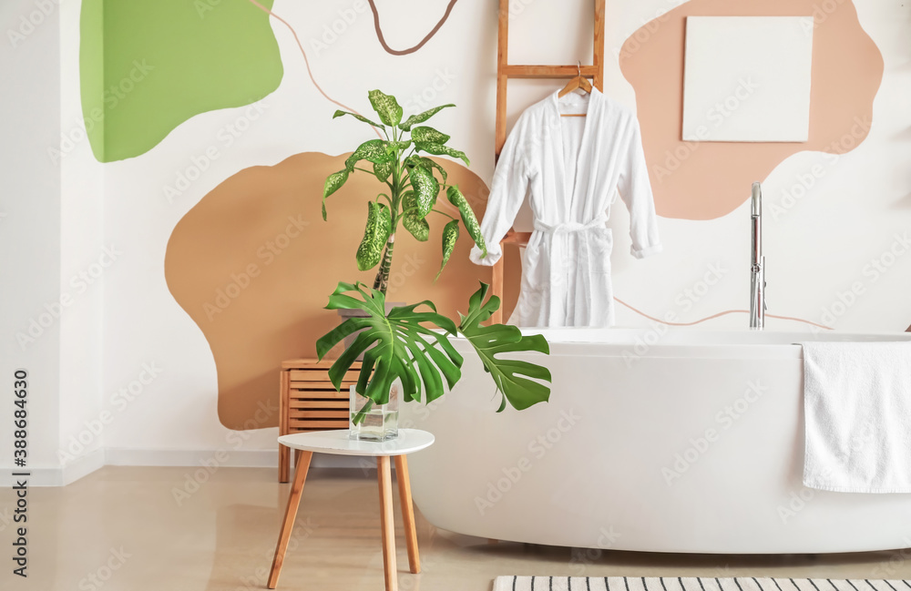 Interior of stylish clean bathroom