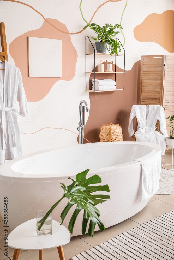 Interior of stylish clean bathroom