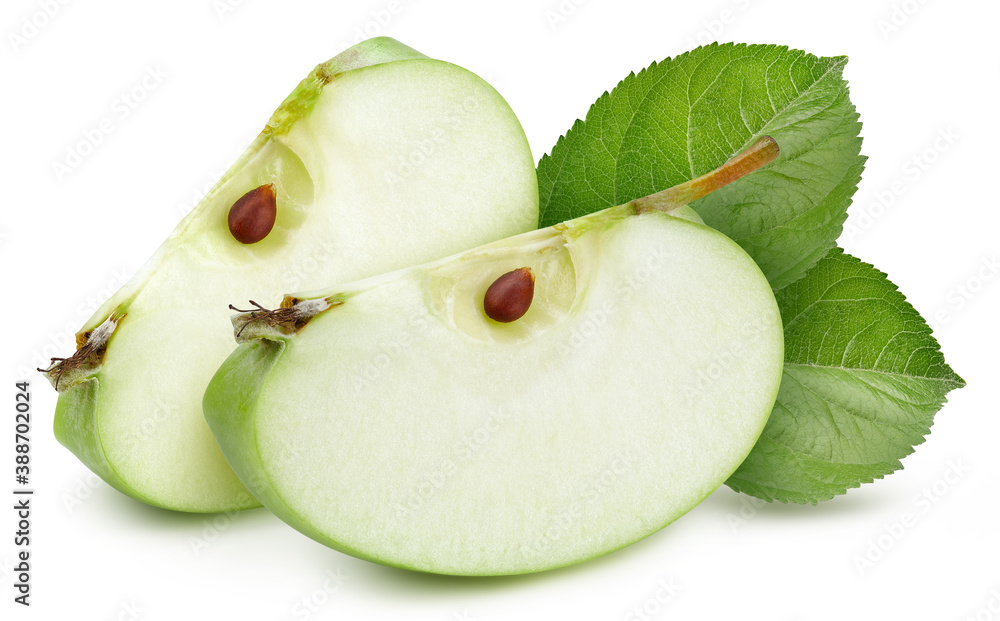 Organic apple isolated on white background