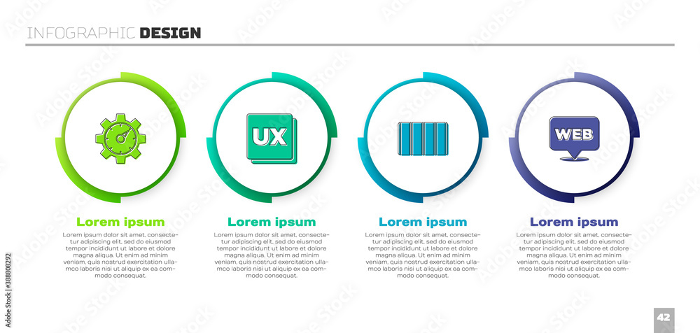 Set Website statistic, UI or UX design, Color palette guide and and graphic. Business infographic te