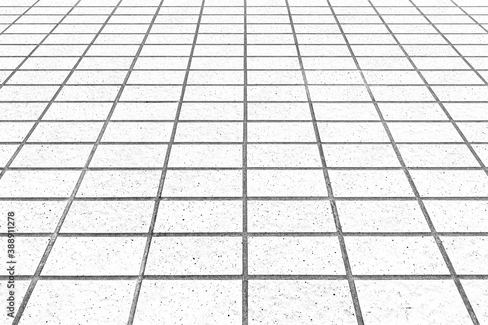 White stone tile floor pattern and seamless background