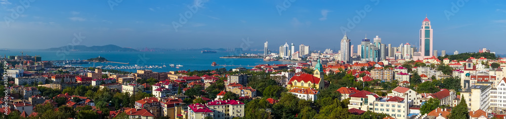 Qingdaos beautiful coastline and architectural landscape of the old city