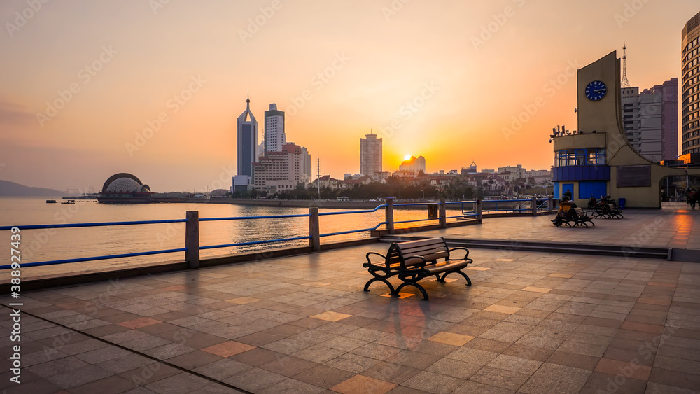 Qingdaos beautiful coastline and architectural landscape of the old city