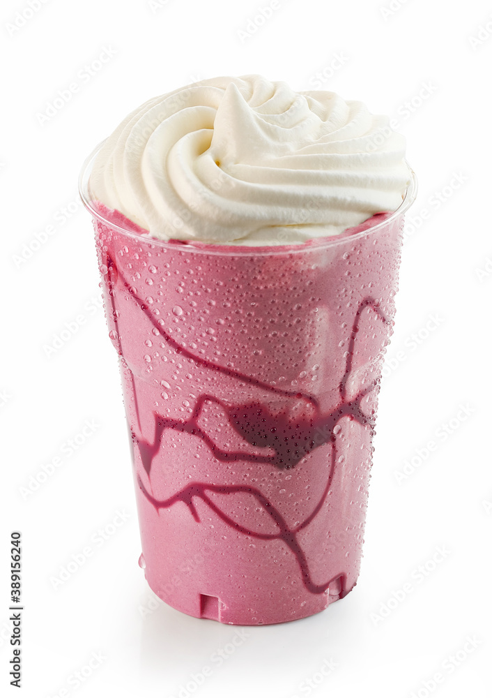 cherry milk shake with whipped cream