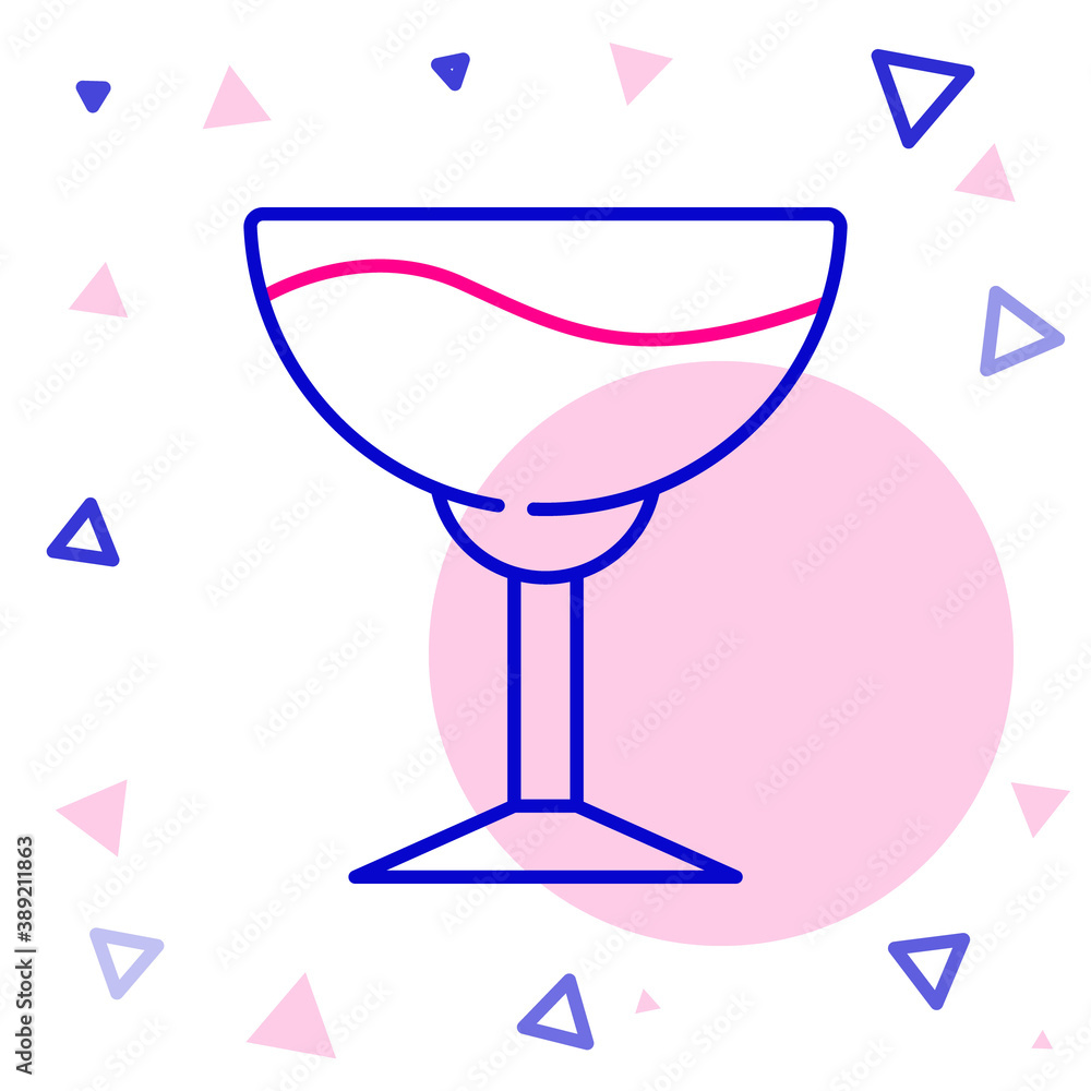 Line Wine glass icon isolated on white background. Wineglass sign. Colorful outline concept. Vector.