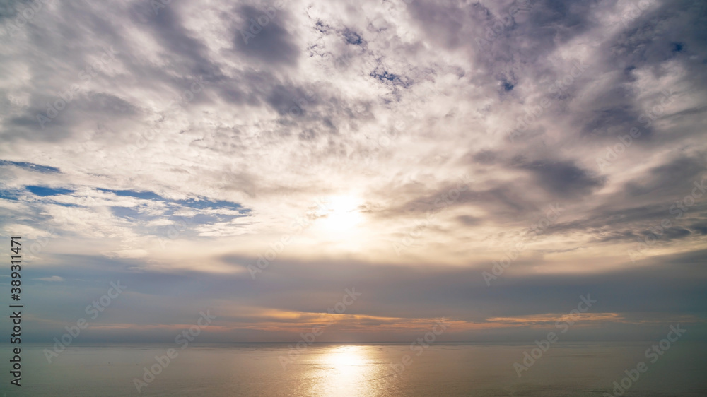 Landscape of nature sky and clouds over the sea.