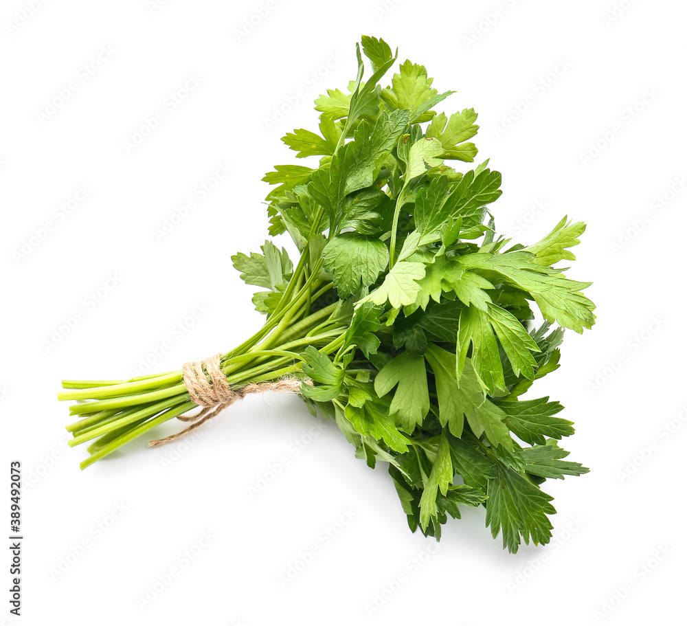 Fresh parsley on white background