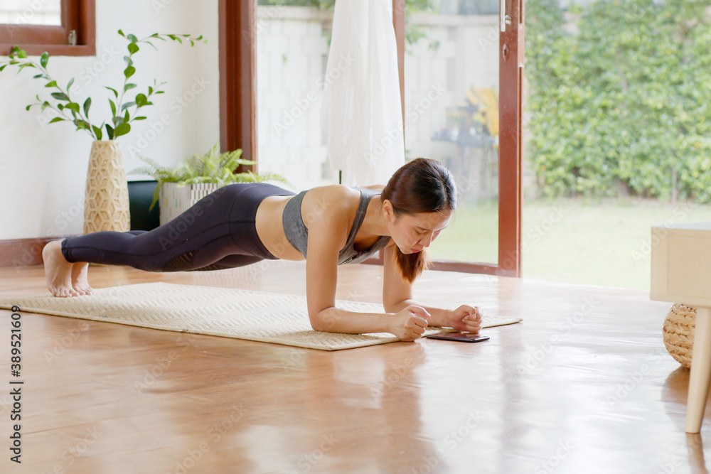 woman doing yoga