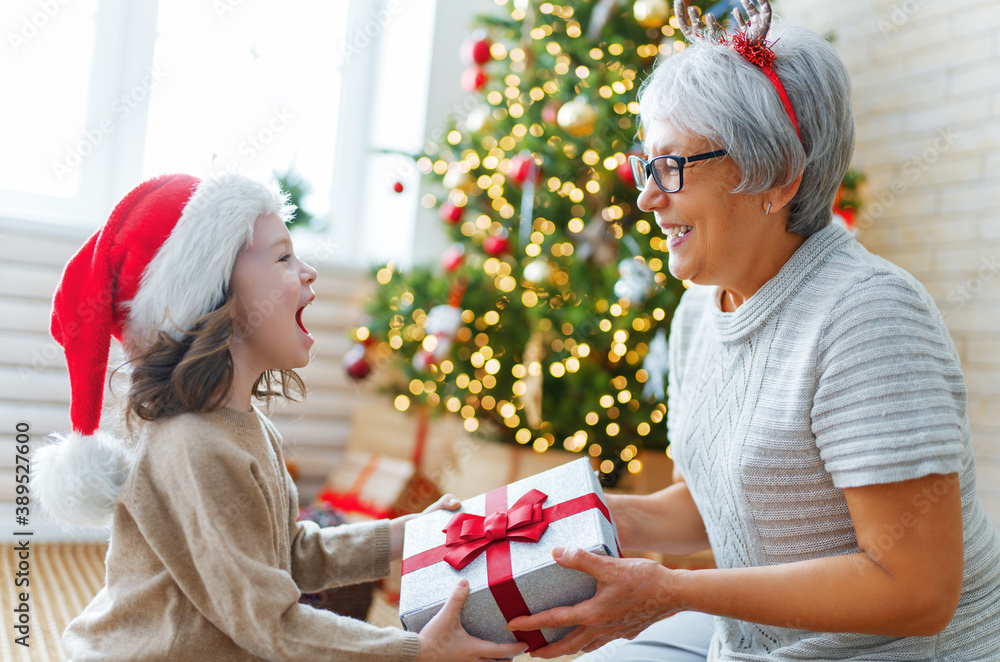 family celebrating Christmas