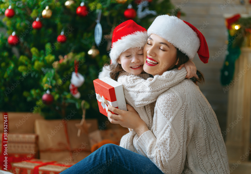 family celebrating Christmas