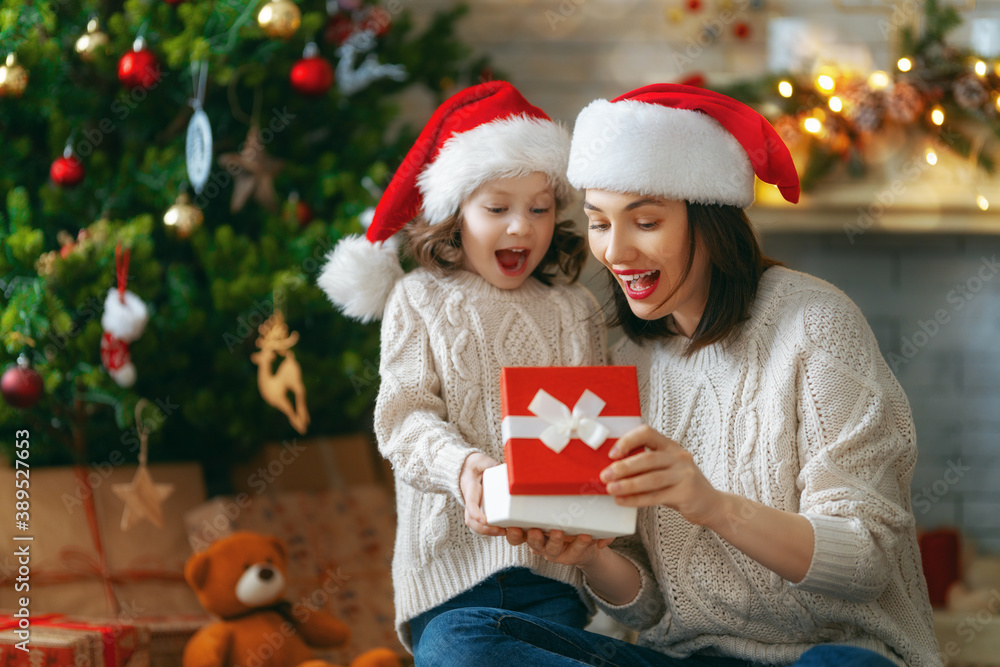 family celebrating Christmas