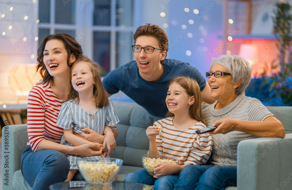 Happy family spending time together.