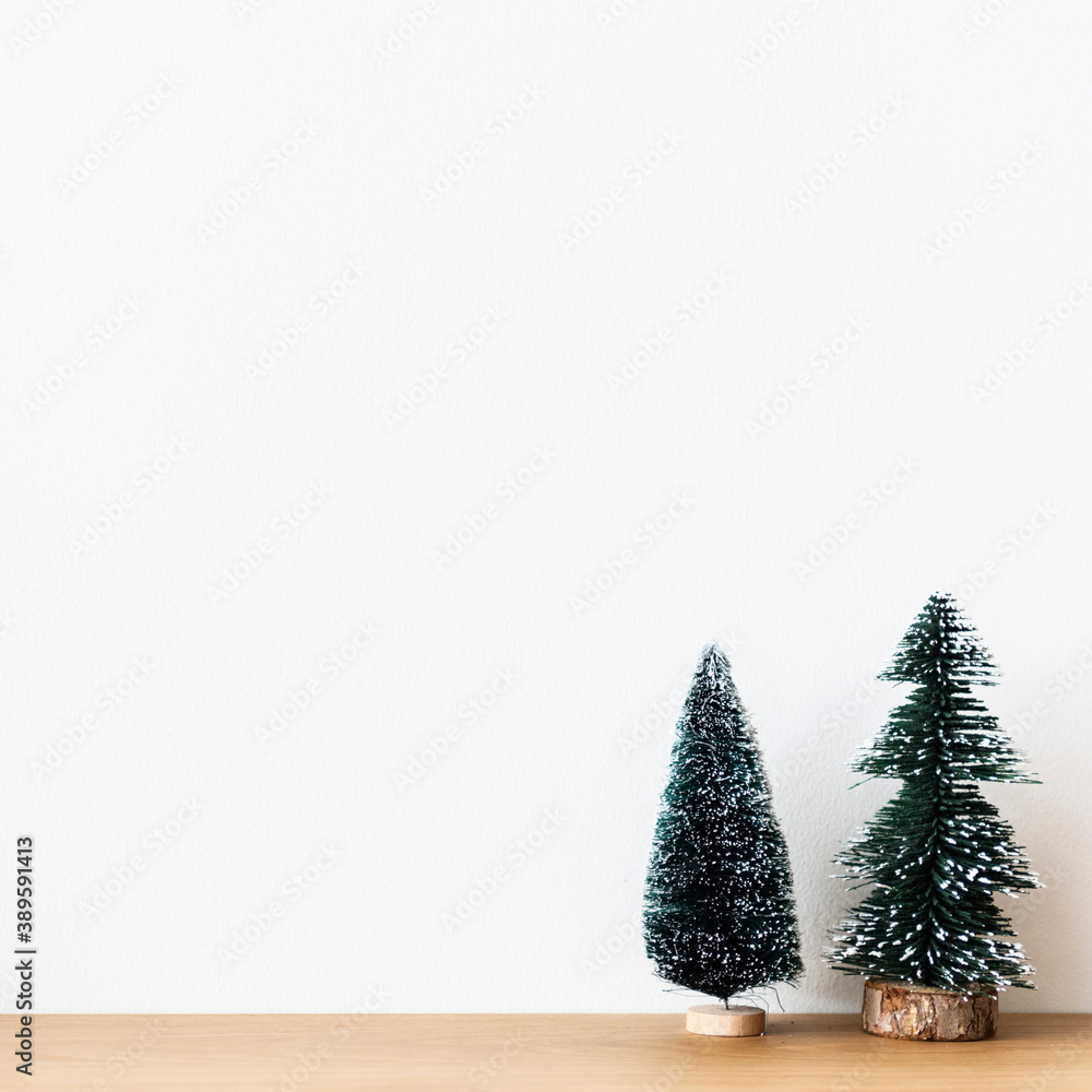 Background mini Christmas pine trees