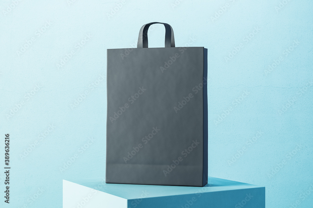 Black paper shopping bag with handles