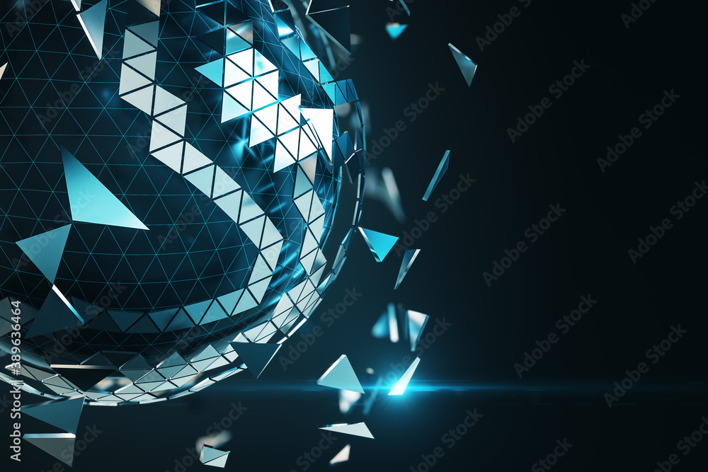 Abstract glowing circle hologram